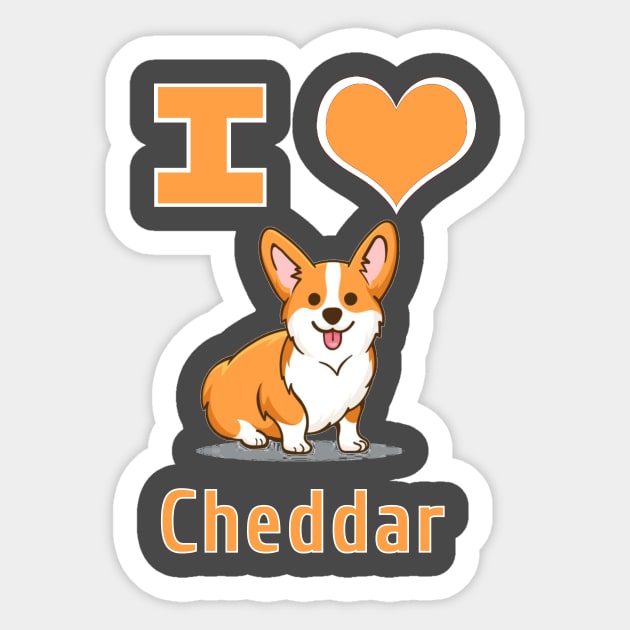 I Heart Cheddar Sticker by Pretty Good Shirts